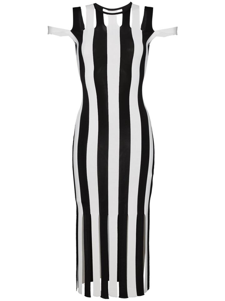 Christopher Kane Knitted Stripe Bodycon Dress - Black