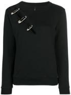 Versus Safety Pin Slit Sweatshirt - Black