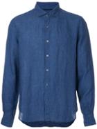 Estnation - Classic Shirt - Men - Linen/flax - S, Blue, Linen/flax