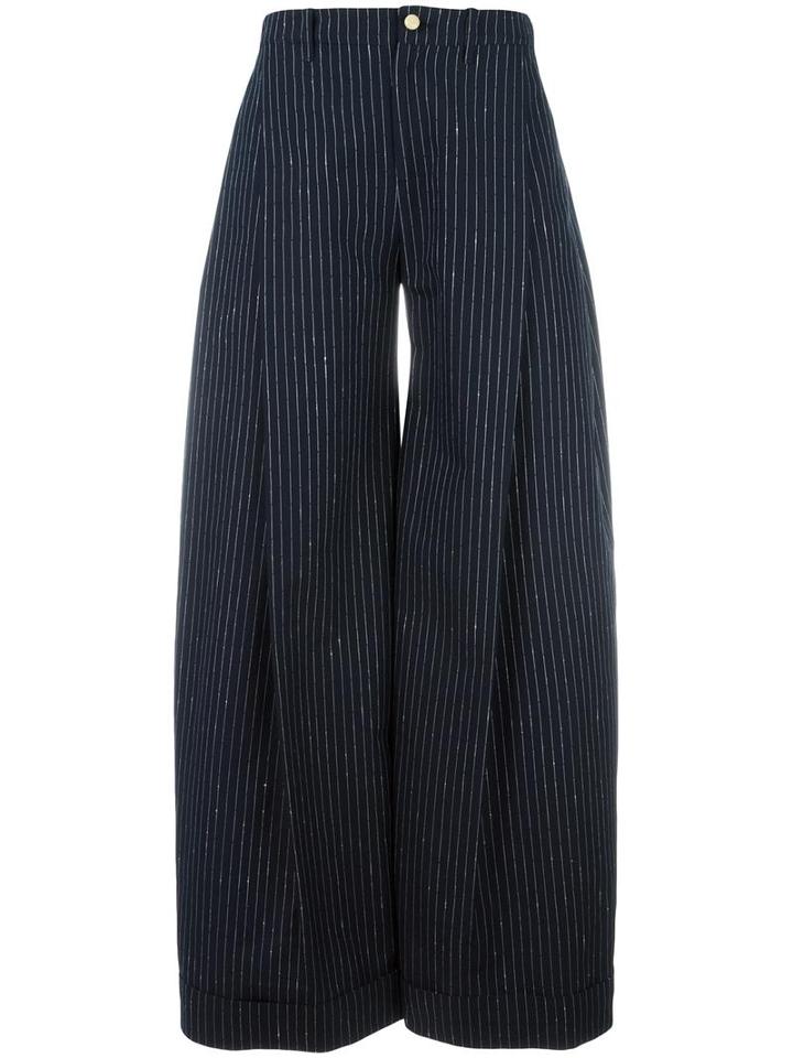 Jacquemus Striped Palazzo Pants, Women's, Size: 36, Blue, Silk/cotton/viscose