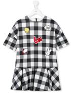 Loredana Patch Checked Dress, Girl's, Size: 11 Yrs, Black
