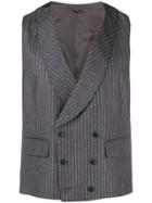 Gabriele Pasini Striped Double Breasted Waistcoat - Grey