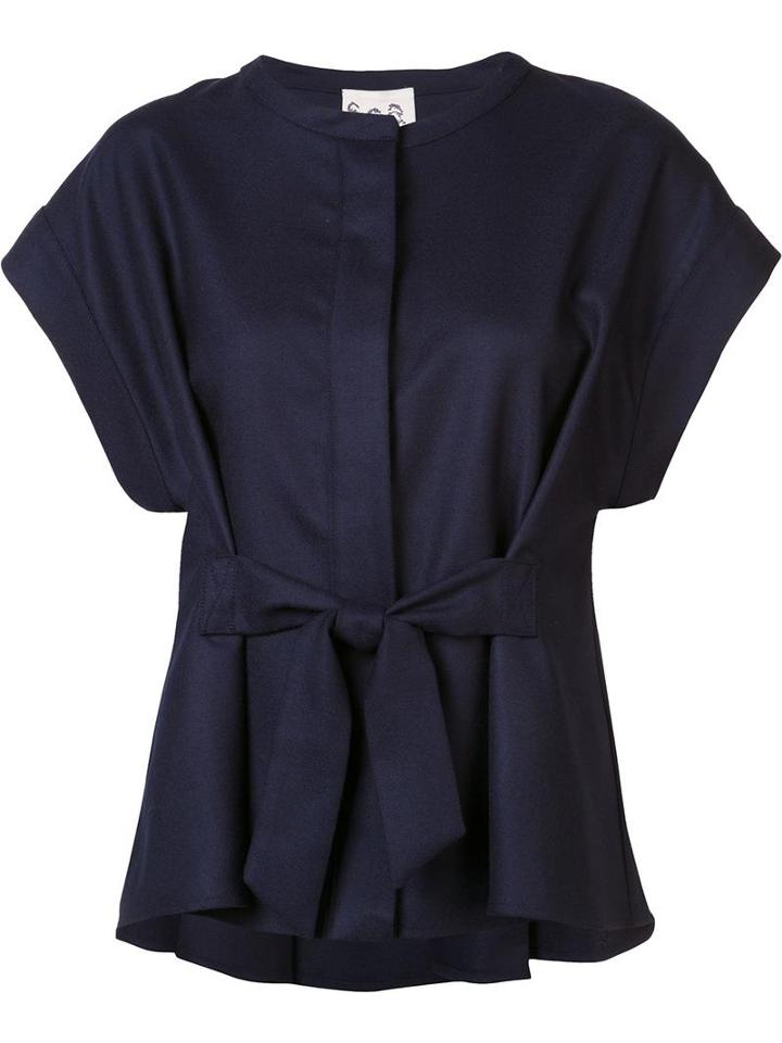 Sea Front Tie T-shirt, Women's, Size: 2, Blue, Wool