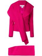 Christian Dior Vintage Waterfull Lapel Skirt Suit - Pink & Purple