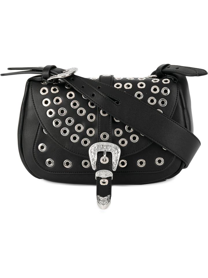 Dsquared2 Eyelet Studded Shoulder Bag - Black