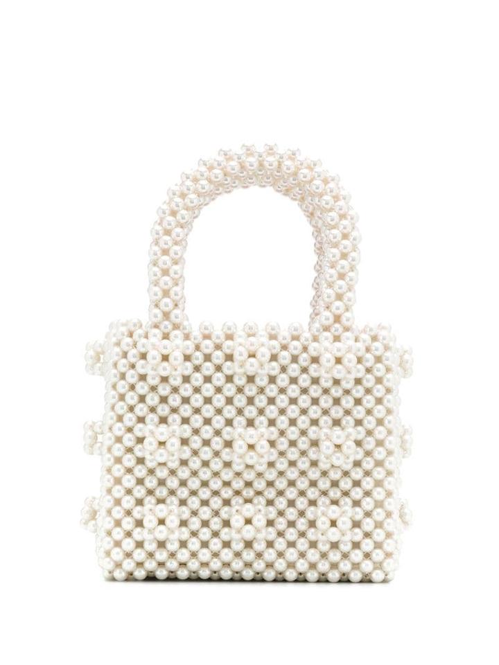 Shrimps Mini Antonia Manbba Tote Bag - White
