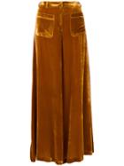 Vivetta - Flared Trousers - Women - Silk/viscose - 42, Yellow/orange, Silk/viscose