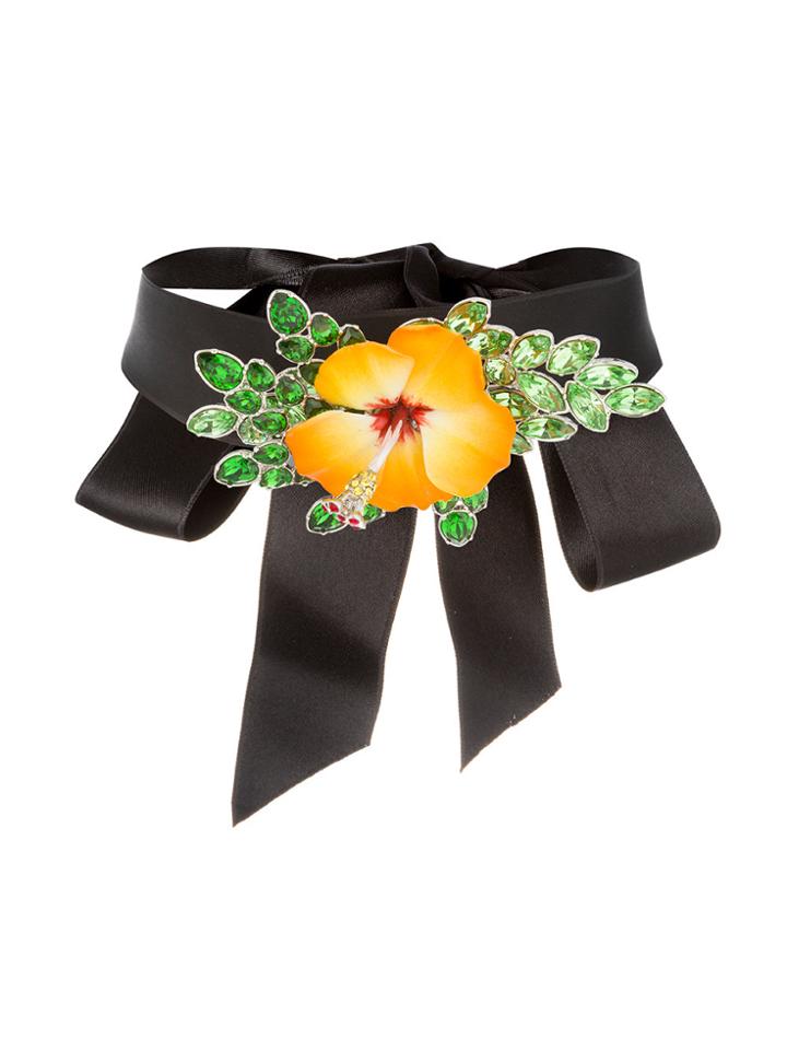 Dsquared2 Enamel Hibiscus Choker - Black