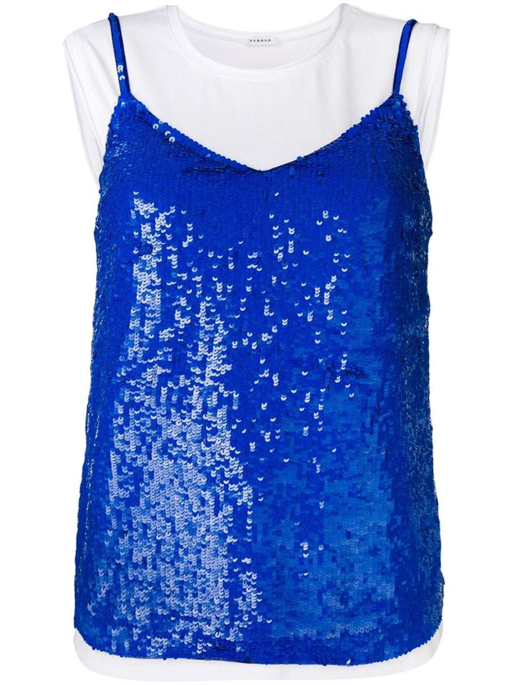 P.a.r.o.s.h. Layered Sequin Top - Blue