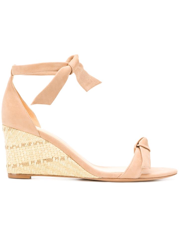 Alexandre Birman Bow Strap Wedge Sandals - Nude & Neutrals
