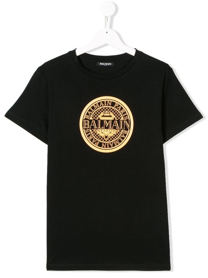 Balmain Kids Logo Patch T-shirt - Black