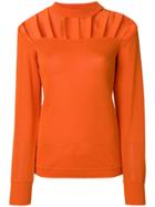 Claude Montana Vintage Cut-out Detail Sweater - Yellow & Orange