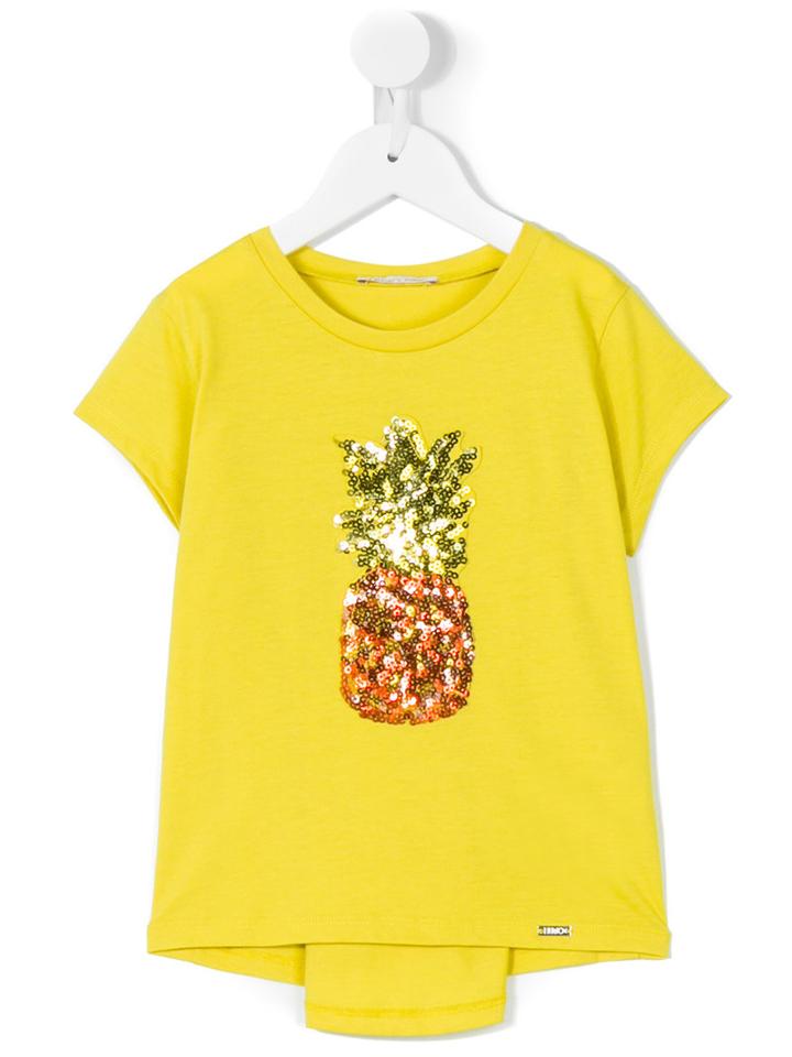 Liu Jo Kids - Sequined Pineapple T-shirt - Kids - Cotton/polyester - 5 Yrs, Yellow/orange