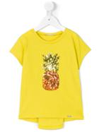 Liu Jo Kids - Sequined Pineapple T-shirt - Kids - Cotton/polyester - 5 Yrs, Yellow/orange