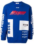 Msgm Turbo Logo Print Sweatshirt - Blue