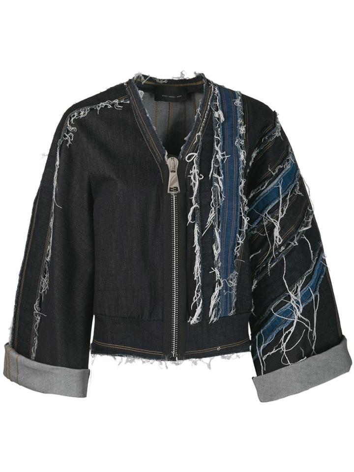 No Ka' Oi Ripped Denim Jacket - Blue