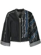 No Ka' Oi Ripped Denim Jacket - Blue