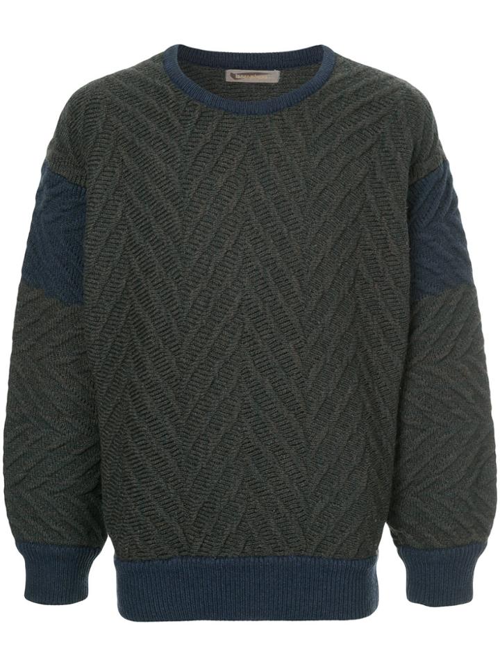 Issey Miyake Vintage Two-tone Textured Jumper - Grey