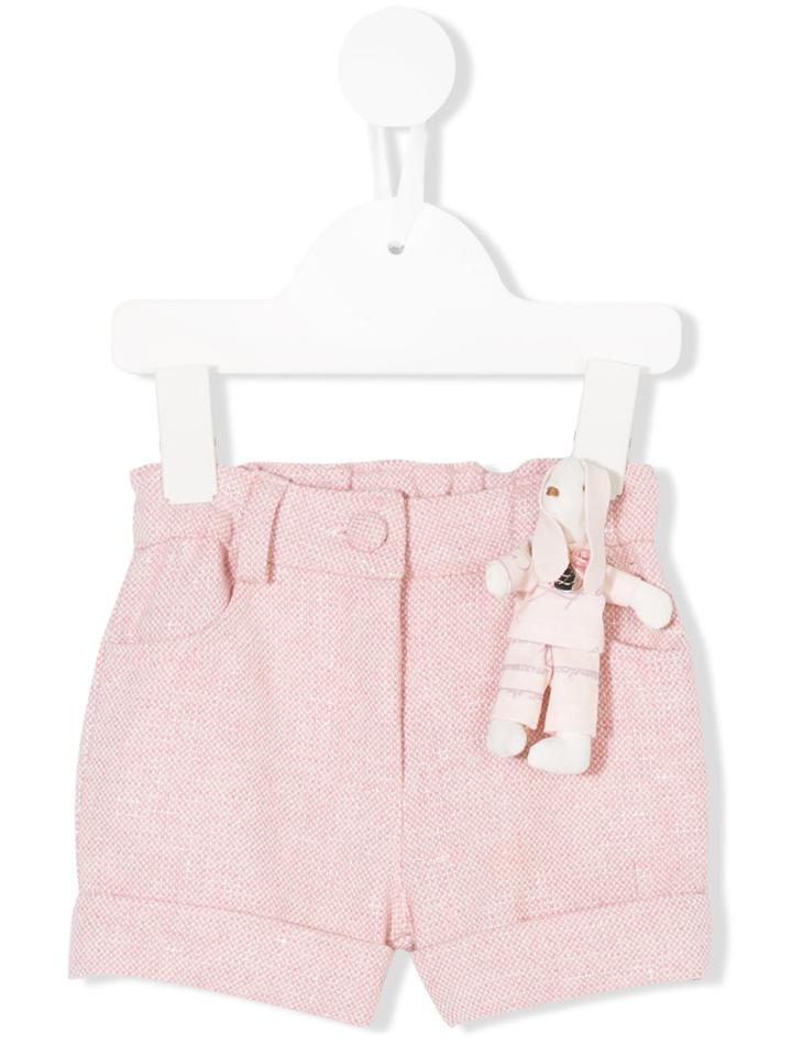 Lapin House - Doll Applique Shorts - Kids - Cotton/polyester - 24 Mth, Pink/purple