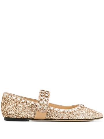 Jimmy Choo Minette Glitter Flats - Gold