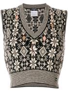 Chanel Pre-owned Knitted Fair Isle Vest - Black