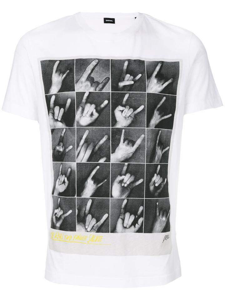 Diesel Rocker Photo Print T-shirt - White