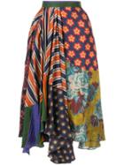 Biyan Asymmetric Patchwork Skirt - Multicolour