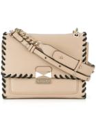 Karl Lagerfeld - Contrasting Trim Shoulder Bag - Women - Calf Leather/polyurethane - One Size, Nude/neutrals, Calf Leather/polyurethane