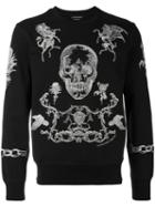 Embroidered Sweatshirt - Men - Cotton - M, Black, Cotton, Alexander Mcqueen