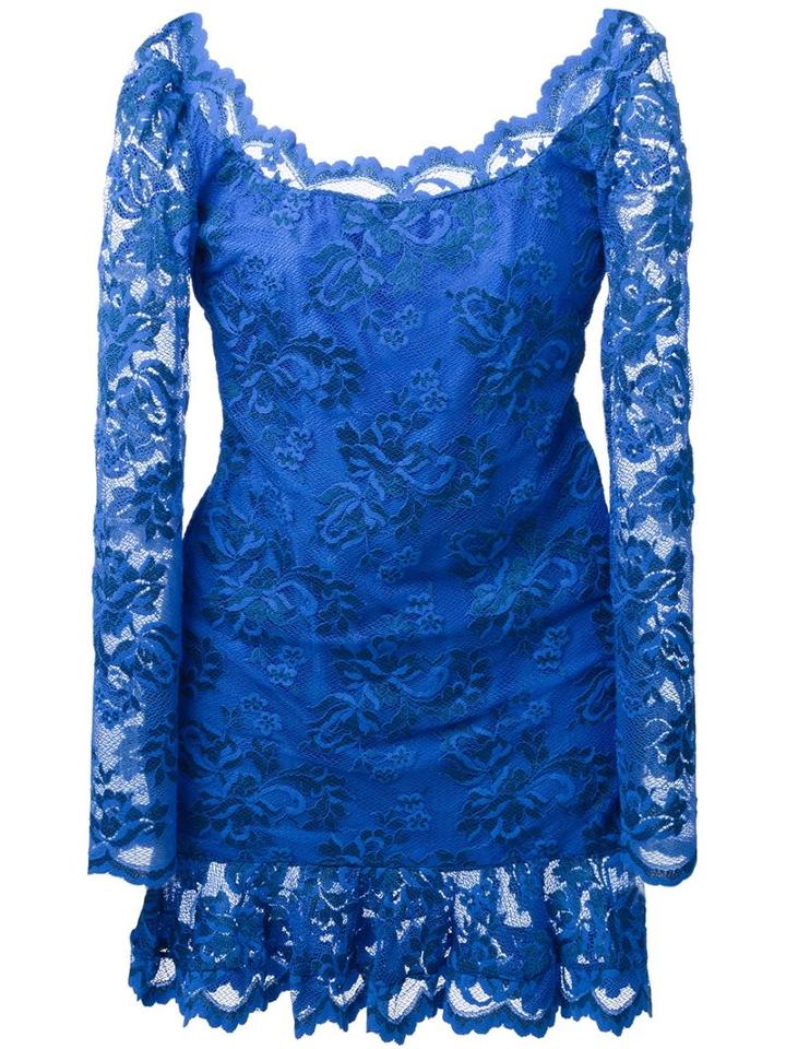 Balensi Open Back Lace Dress, Women's, Size: 1, Blue, Viscose/spandex/elastane/polyamide