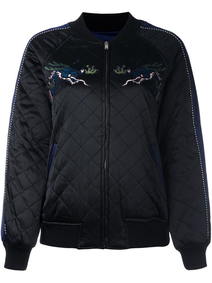 Steve J & Yoni P Embroidered Quilted Bomber Jacket