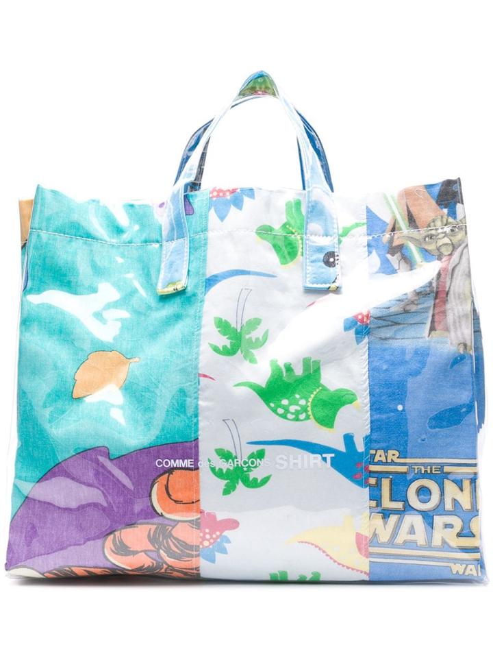 Comme Des Garçons Shirt Cartoon Inspired Shopper Bag - Multicolour