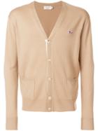Maison Kitsuné Embroidered Logo Cardigan - Brown