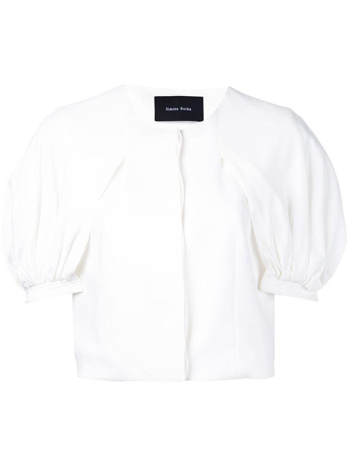 Simone Rocha - Cape Sleeve Jacket - Women - Spandex/elastane/viscose - 10, White, Spandex/elastane/viscose