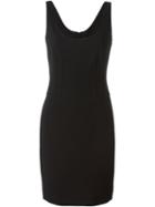 Moschino Scoop Neck Dress, Women's, Size: 46, Black, Triacetate/polyester/rayon/spandex/elastane
