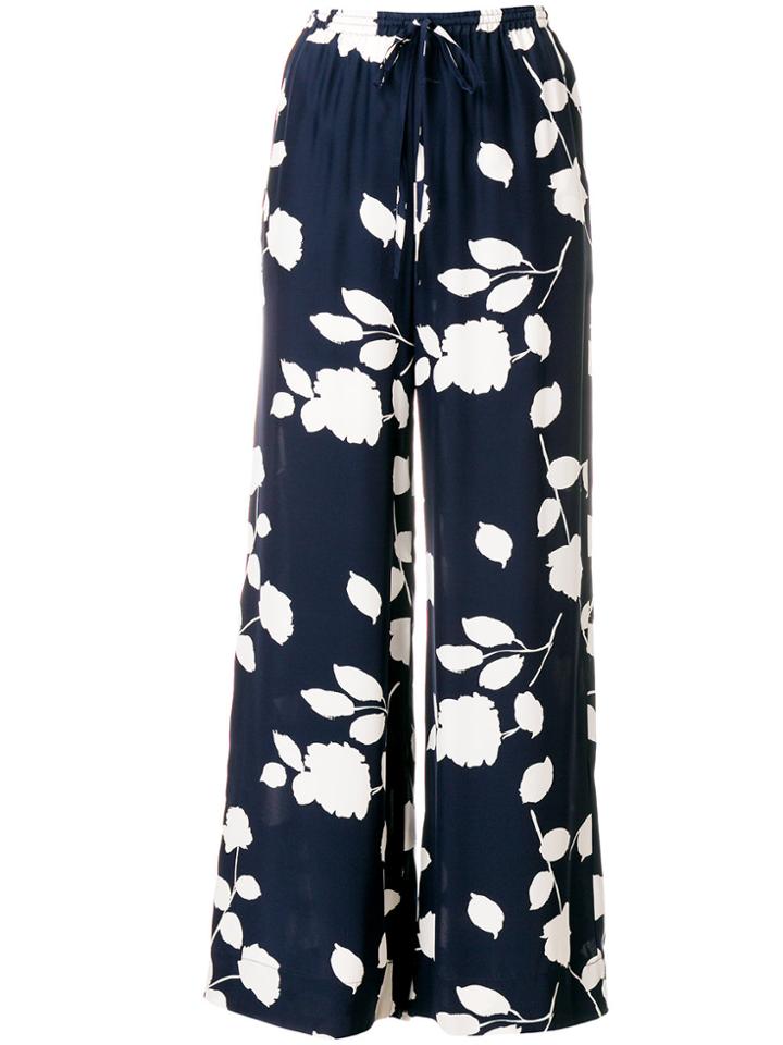 P.a.r.o.s.h. Floral Print Wide Leg Trousers - Blue