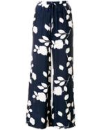 P.a.r.o.s.h. Floral Print Wide Leg Trousers - Blue