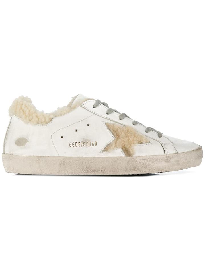 Golden Goose Deluxe Brand Shearling Superstar Sneakers - White