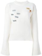 J.w.anderson Bow Appliqué Pullover, Women's, Size: Medium, White, Merino