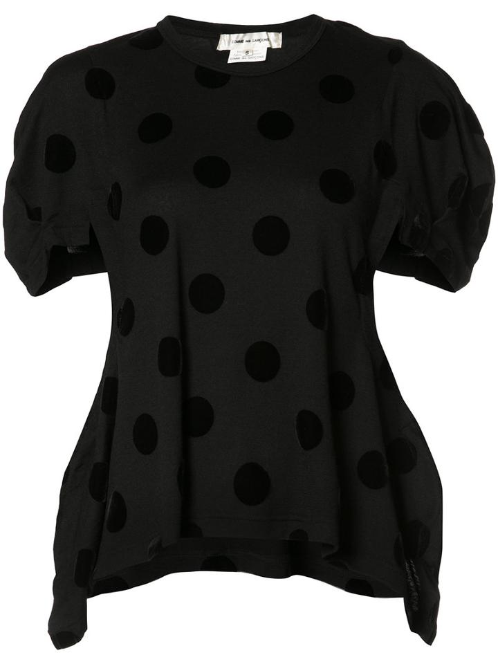 Comme Des Garçons Polka Dots Asymmetric T-shirt, Women's, Size: Medium, Black, Wool