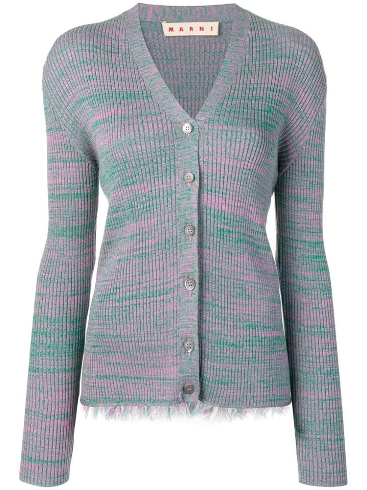 Marni Patterned Cardigan - Green