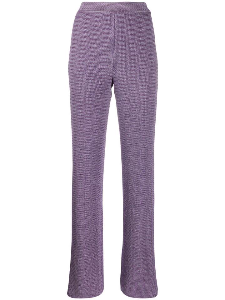 Missoni Knitted Metallic Flared Trousers - Purple