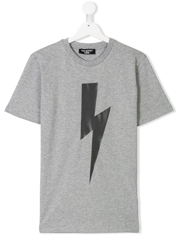 Neil Barrett Kids Teen Lightning Bolt T-shirt - Grey