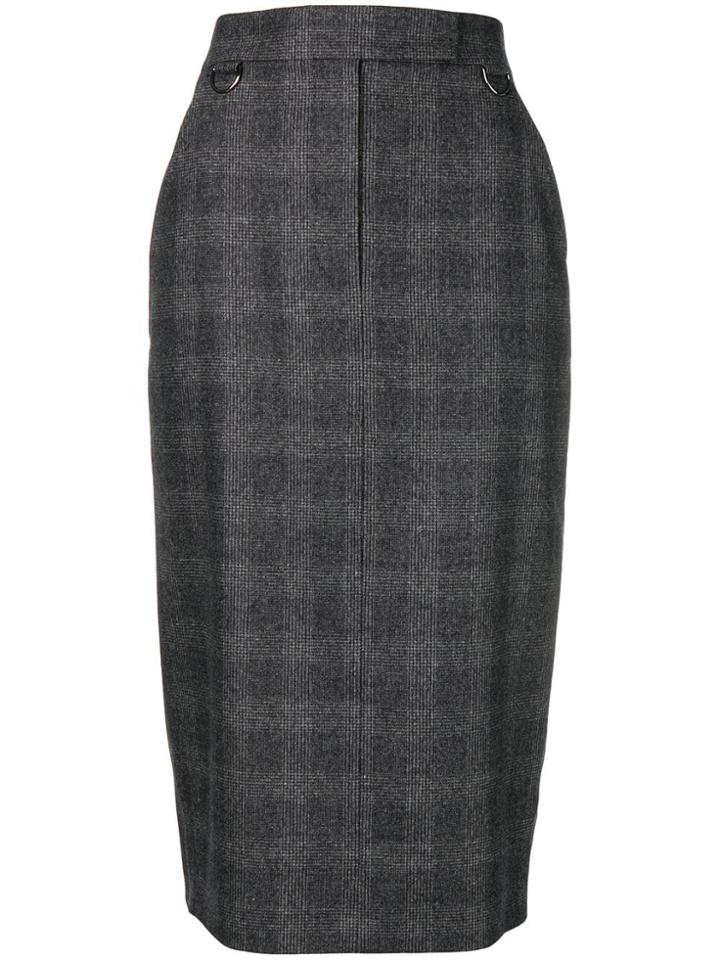 Max Mara Checked Pencil Skirt - Grey