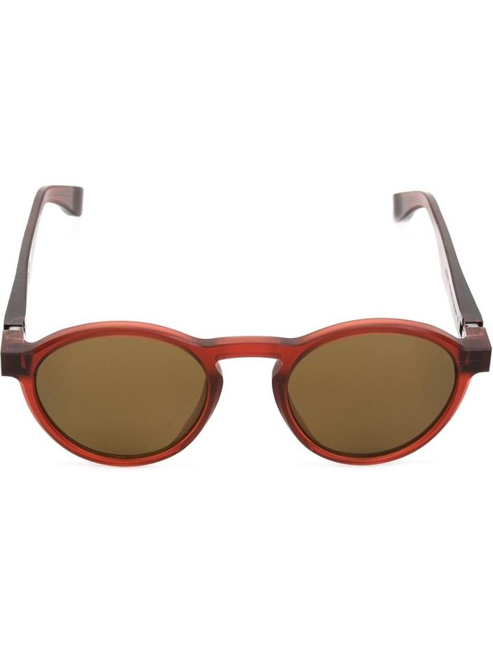 Mykita - Mykita X Maison Margiela Round Sunglasses - Unisex - Acetate - One Size, Red, Acetate