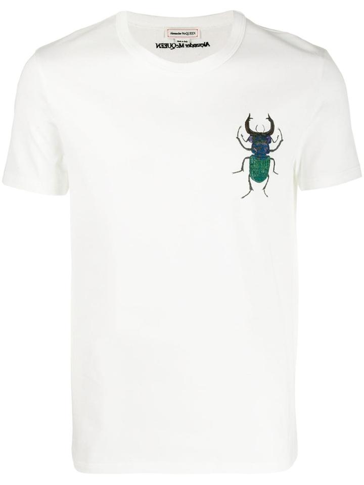 Alexander Mcqueen Embroidered Bug T-shirt - White