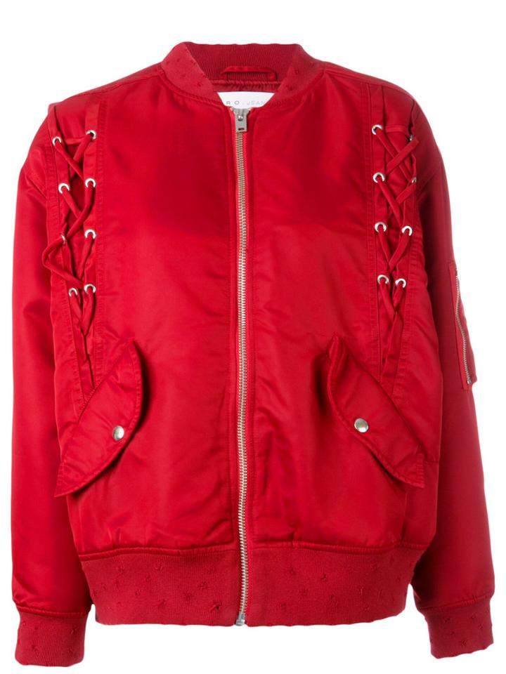Iro 'milisa' Bomber Jacket, Women's, Size: 38, Red, Nylon/polyester