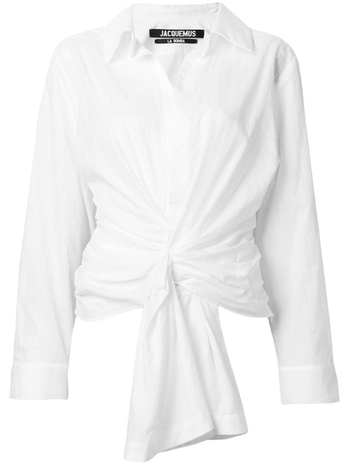Jacquemus Draped Tie Waist Shirt - White