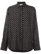 Saint Laurent Playing Card Printed Shirt, Men's, Size: 40, Black, Viscose