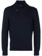 Fay Shawl Collar Jumper, Men's, Size: 54, Blue, Virgin Wool